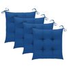 vidaXL Chaises de jardin lot de 4 et coussins bleu Bois de teck solide