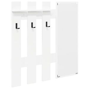 vidaXL Porte-manteau mural Blanc 100 x 10 x 100 cm Bois d'ing&eacute;nierie