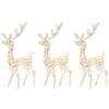 vidaXL D&eacute;corations de No&euml;l de renne Acrylique 3 pcs 128 cm Multicolore