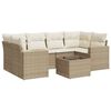 vidaXL Salon de jardin avec coussins 7 pcs beige r&eacute;sine tress&eacute;e