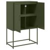 vidaXL Buffet haut vert olive 68,5x38,5x107 cm acier