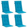 vidaXL Coussins de chaise de jardin &agrave; dossier haut lot de 4 bleu tissu