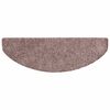 vidaXL Tapis d'escalier auto-adh&eacute;sifs 5 pi&egrave;ces 65 x 21 x 4 cm Marron clair Demi-rond Grand