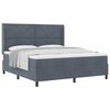 vidaXL Lit &agrave; ressorts avec matelas Gris fonc&eacute; 180 x 200 cm Velours