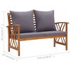 vidaXL Salon de jardin 4 pcs avec coussins Bois d'acacia solide