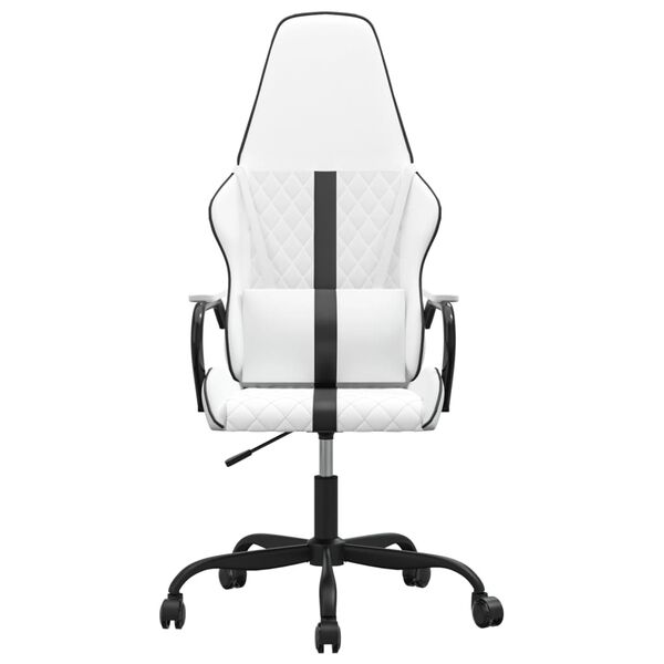 vidaXL Chaise de jeu Blanc et noir Similicuir
