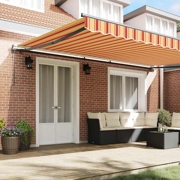 vidaXL Auvent R&eacute;tractable Jaune et Orange 500 &times; 350 cm