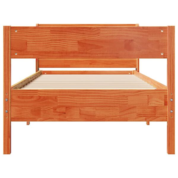 vidaXL Cadre de lit sans matelas cire marron 100x200cm bois pin massif