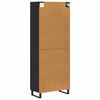 vidaXL Haut Armoire 2 pcs Ch&ecirc;ne noir Bois Agglom&eacute;r&eacute; et Verre