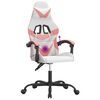 vidaXL Chaise de jeu pivotante Blanc et rose Similicuir