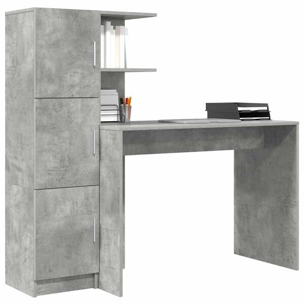 vidaXL Bureau 2 pcs Gris b&eacute;ton