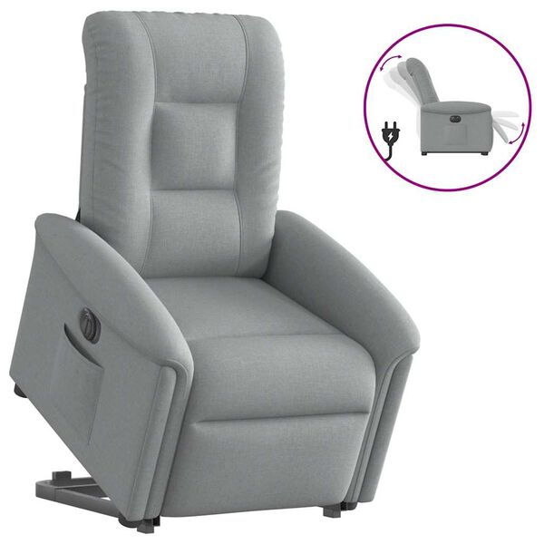 vidaXL Fauteuil inclinable &eacute;lectrique gris clair tissu
