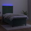 vidaXL Sommier &agrave; lattes de lit avec matelas LED Vert fonc&eacute; 100x200 cm