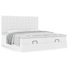 vidaXL Cadre de lit ottoman et matelas blanc pur 200x200cm similicuir