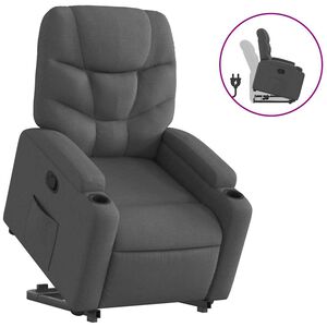 vidaXL Fauteuil inclinable Gris fonc&eacute; Tissu