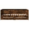 vidaXL Lit de jour avec tiroirs sans matelas ch&ecirc;ne fum&eacute; 90x200 cm