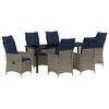 vidaXL Ensemble table et chaises avec coussin 7 pcs Gris Rotin PE