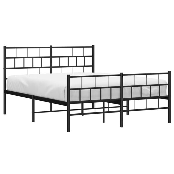 vidaXL Cadre de lit métal sans matelas avec pied de lit noir 120x200cm