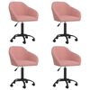 vidaXL Chaises pivotantes &agrave; manger lot de 4 rose velours