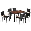 vidaXL Ensemble &agrave; manger d'ext&eacute;rieur 7pcs R&eacute;sine tress&eacute;e acacia Noir