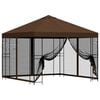 vidaXL Abri de jardin avec parois 3 x 3 m Marron Polyester et Acier