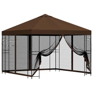 vidaXL Abri de jardin avec parois 3 x 3 m Marron Polyester et Acier