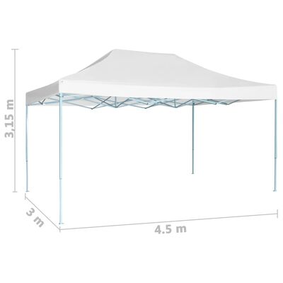 vidaXL Tente de réception pliable 3x4,5 m Blanc