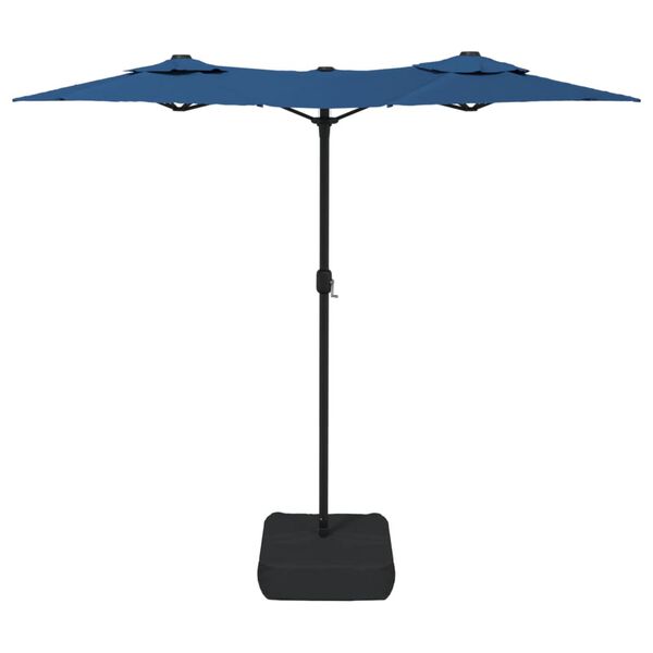 vidaXL Parasol de jardin à double tête bleu azuré 316x145 cm