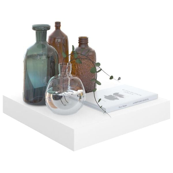 vidaXL &Eacute;tag&egrave;re murale flottante 2 pcs Blanc brillant 23x23,5x3,8cm MDF