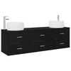 vidaXL Ensemble de mobilier de salle de bain 3 pc Noir