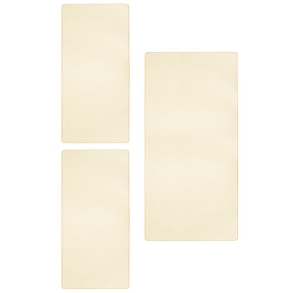 vidaXL Tapis de lit Shaggy Poils longs 3 pcs Cr&egrave;me