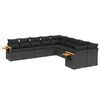 vidaXL Patio Sofa Set 10 place Black
