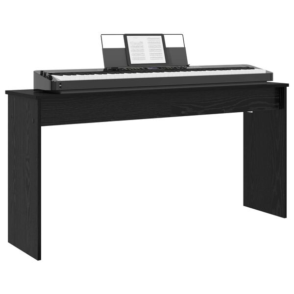 vidaXL Stand de clavier Ch&ecirc;ne noir 130 x 32 x 64 cm Bois d'ing&eacute;nierie
