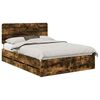 vidaXL Cadre de lit Ch&ecirc;ne fum&eacute; 160 x 200 cm Bois Ing&eacute;nierie