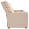 vidaXL Fauteuil inclinable avec porte-gobelet 4 places Cr&egrave;me Tissu