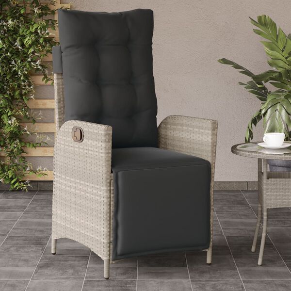 vidaXL Chaises inclinables de jardin lot de 2 avec repose-pied rotin