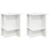 vidaXL Table basse 2 pcs Blanc 40 x 30 x 49 cm Bois d'ing&eacute;nierie