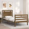 vidaXL Cadre de lit sans matelas marron miel bois massif