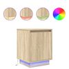 VidaXL Table de chevet avec lumi&egrave;res LED ch&ecirc;ne sonoma 38x34x50 cm