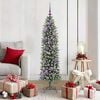 vidaXL Arbre de Noël artificiel slim avec 150 LED Vert et blanc 150 cm
