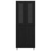 vidaXL Haut Armoire 2 pcs Ch&ecirc;ne noir Bois Agglom&eacute;r&eacute; et Verre