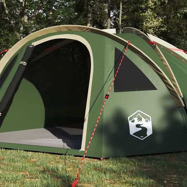 vidaXL Tente de camping avec toit Vert 308 x 268 x 130 cm Polyester