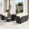 vidaXL Ensemble de canap&eacute; de jardin 8 pcs Noir et Cr&egrave;me polyrotin