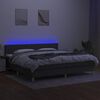 vidaXL Sommier &agrave; lattes de lit et matelas et LED Gris fonc&eacute; 200x200 cm