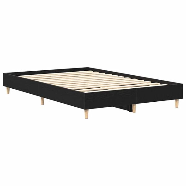 vidaXL Cadre de lit Ch&ecirc;ne noir 203 x 123 x 25 cm Bois d'ing&eacute;nierie