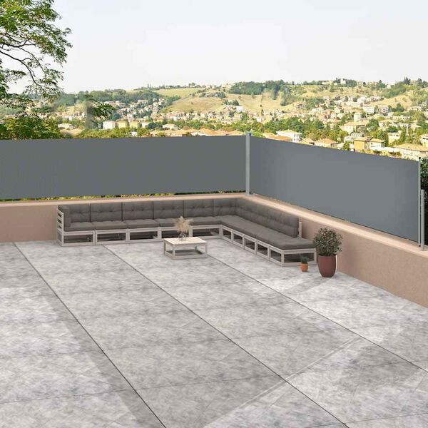 vidaXL Auvent latéral rétractable Anthracite 117x1200 cm