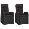 vidaXL Chaises de jardin inclinables coussins lot de 2 R&eacute;sine tress&eacute;e