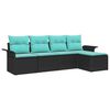 vidaXL Ensemble de canap&eacute; de jardin avec coussin 5 pcs Noir polyrotin