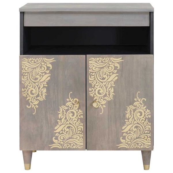 vidaXL Buffet Gris et or 60 x 33 x 75 cm Bois de mangue massif