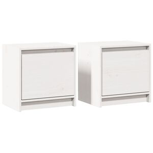 vidaXL Tables de chevet 2 pcs Blanc 40x30,5x40 cm Bois de pin massif